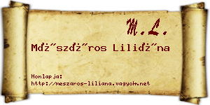Mészáros Liliána névjegykártya