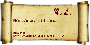 Mészáros Liliána névjegykártya